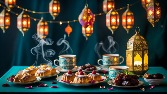 Russian character - a samovar. A bunch of bagels. Homemade jam. Patties. Russian food.