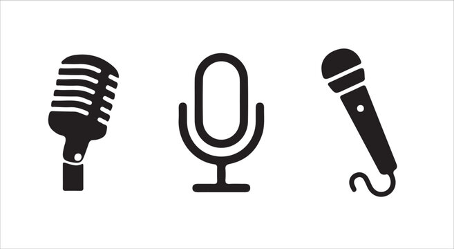 Microphone icon set. Different microphone collection.  simple  microphone vector illustration eps 10.