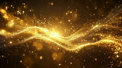 Abstract Gold Particles Background Design