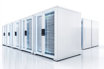 Battery storage units with transparent energy flow visualization isolated design on white background