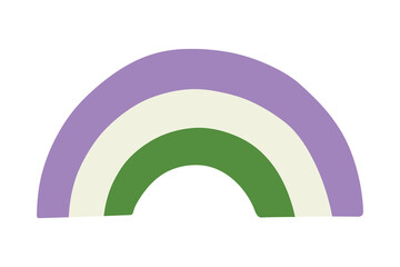 Colorful rainbow shape Genderqueer pride flag Happy pride day LGBTQ community Pride Month Vector hand drawn doodle for posters, stickers, logo, cards