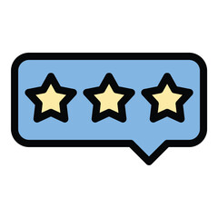 Rating Icon Feedback and Evaluation in Flat Line Color Style.