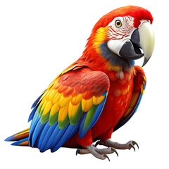 Obraz premium Scarlet Macaw: Stunning Bird Photos isolated on transparent background