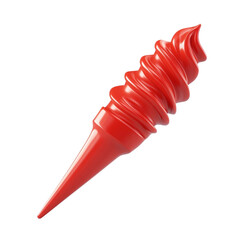 Red Swirl Cone Abstract Art Design,