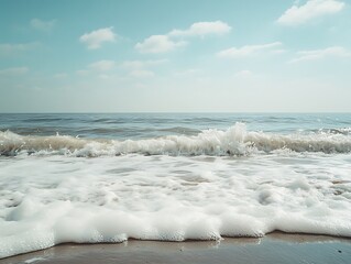 Beach Waves, Sunny Sky