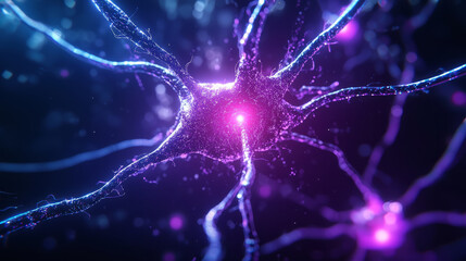 Futuristic sci-fi energy flow with electric blue and deep violet glowing strands, resembling digital data movement