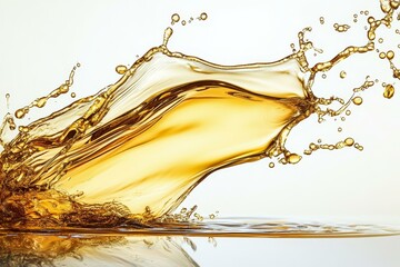 Golden Liquid Splash Abstract Art