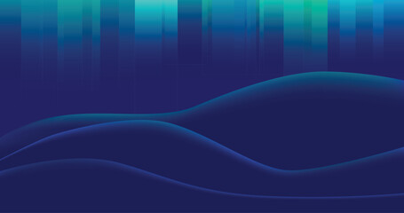 Abstract Blue Gradient Design With Smooth Waves and Vertical Light Effects