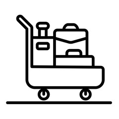 Baggage trolley icon