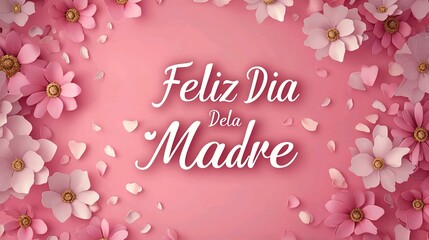 Happy mother day illustration background with feliz dia de la madre text to celebrate mother's day in spain