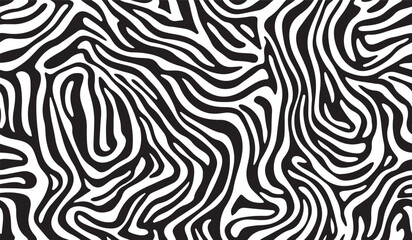 Zebra seamless pattern background, black and white striped lines. Vector illustration design.