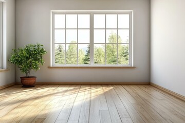 Empty Room with Sunlight and Window