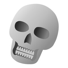 Human Head Skull Vector. Vintage Skull Head Icon. Simple Skull Element.