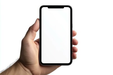 Hand Holding a Blank Smartphone Display