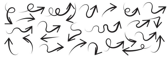 hand drawn arrow collection. vector