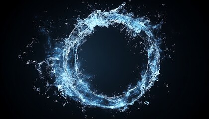 Abstract Water Ring on Dark Background