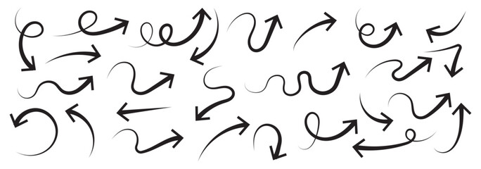 hand drawn arrow collection. vector