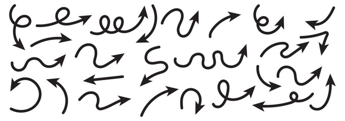 hand drawn arrow collection. vector