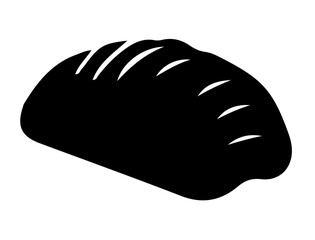 black and white bread isolated on white