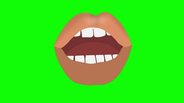 mouth lipsync, talking animation on green screen