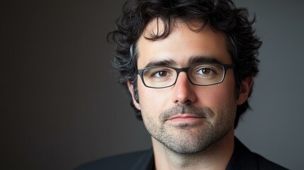 Obraz premium Close-up Portrait of a Man with Glasses