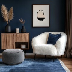 Modern Living Room Interior Design with Stylish Accent Chair