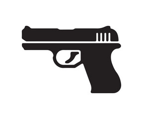 Gun black icon silhouette vector design on a white background
