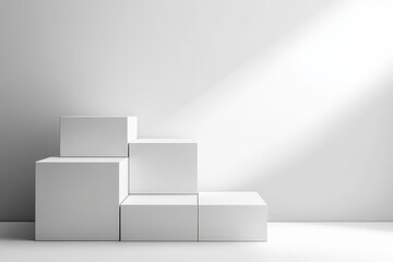 White Cubic Display Platform Mockup