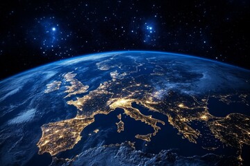 Fototapeta premium European Night Lights from Space