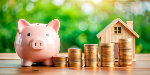 piggy bank and money