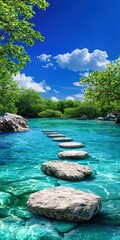 Tranquil Pathway Through Clear Waters