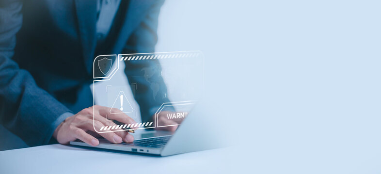 alert cyber attack, symbol threat on the network. concept of a security warn system for hacker attacks, warning sign error 404 on the website. crime and vulnerability on the internet