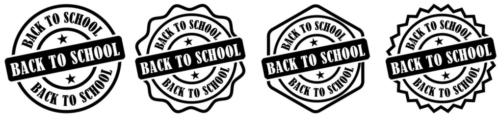 Back to school rubber stamp badge designs with vintage style on white background. Back to school rubber stamp. Vintage school badge icon. Retro school label design. Black education seal. Vector 