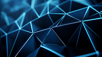 Abstract blue and black geometric image with strong depth