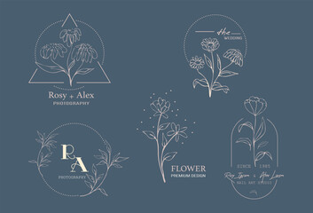 Hand Drawn Leaf Wreath Logo Design