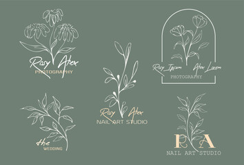Hand Drawn Leaf Wreath Logo Design