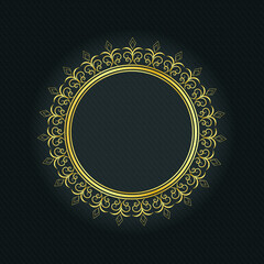 vintage gold frame on black background