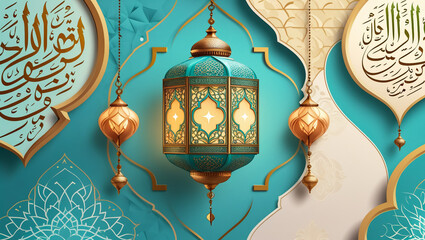 Ramadan Kareem Greeting Card. Ramadhan Mubarak. Translated: Happy & Holy Ramadan.