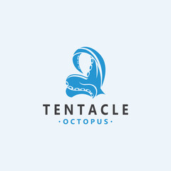 Fototapeta premium Octopus tentacle logo image design ocean animal vintage illustration template