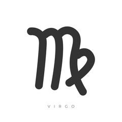 Virgo zodiac sign line art symbol vector illustration isolated on white background