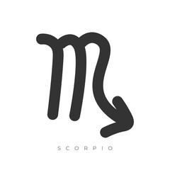 Scrorpio zodiac sign line art symbol vector illustration isolated on white background