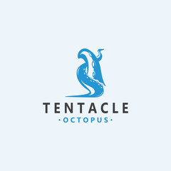 Obraz premium Octopus tentacle logo image design ocean animal vintage illustration template