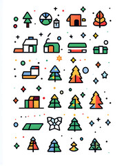 Naklejka premium set of christmas icons