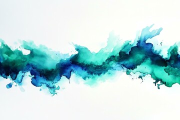 Obraz premium Abstract Watercolor Painting of Teal and Turquoise Hues