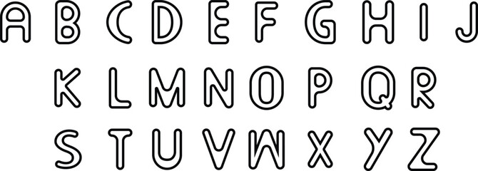 English alphabet font in a black symbol. Alphabets a to z letters text vector icon set design Vector