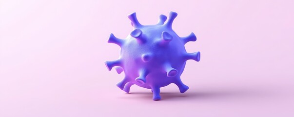 Obraz premium sneezing blowing from virus, 3D concept. Colorful virus model on a pink background, symbolizing health and science themes.