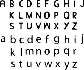 English alphabet font in a black symbol. Alphabets a to z letters text vector icon set design Vector