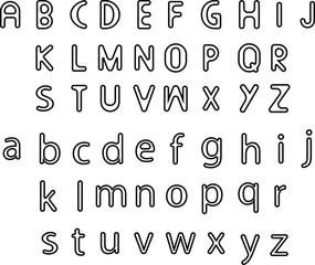 English alphabet font in a black symbol. Alphabets a to z letters text vector icon set design Vector