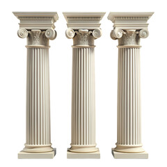 Greek Columns: 3D Model, Architecture, Design isolated on transparent background