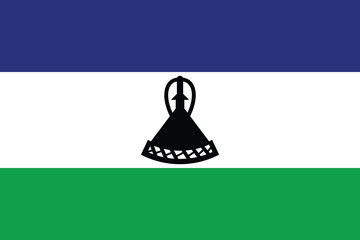 Lesotho flag official size and color standards vector illustration
